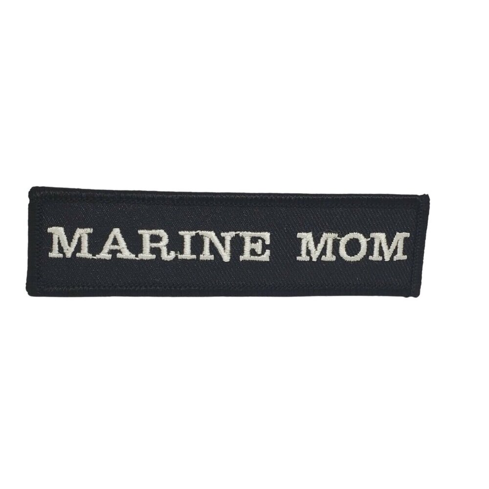 Marine Mom Black And White Proud Parents Patriotic Patch